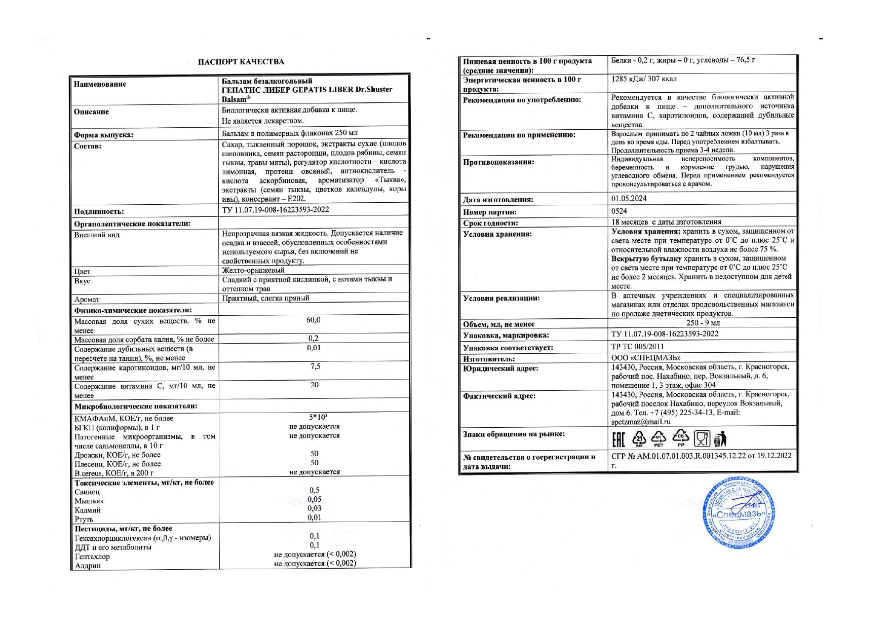 Паспорт №052024
